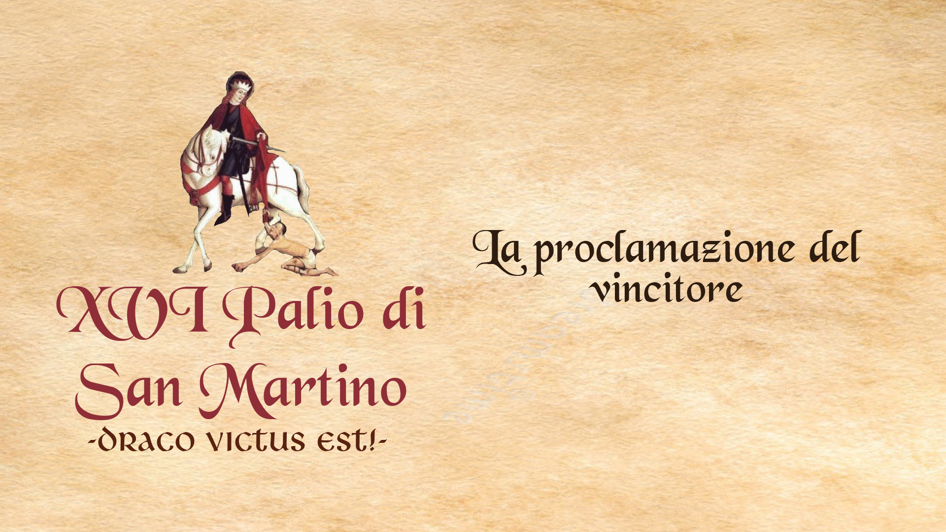 XVI° Palio di San Martino - La proclamazione dei vincitori